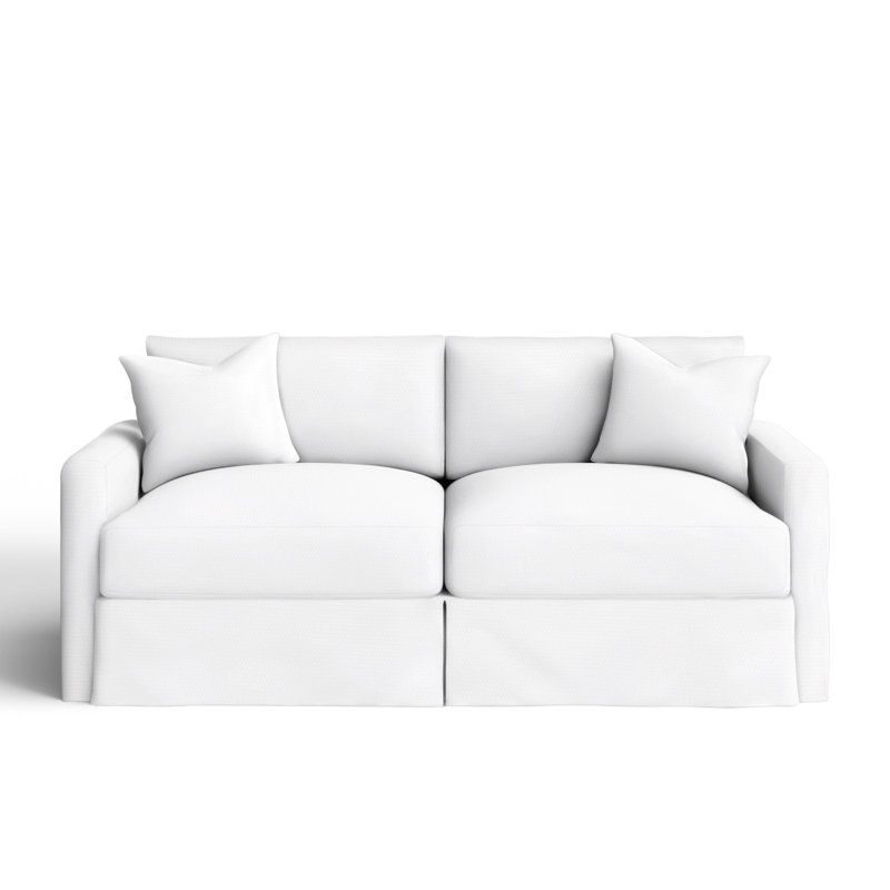 Hartig 84'' Slipcovered Sofa, Canvas White Sunbrella® Canvas