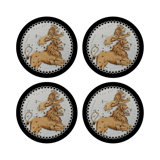 Zodiac Leo Vegan Leather Round Pebble Placemat