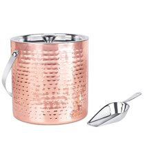 Viski Hammered Metal Ice Bucket - Stainless Steel Beverage Drink Tub With  Handles, Champagne,Wine, Beer and Cocktail Chiller, Large Ice Container Tin  Buckets for Parties - 5.35 Gallons, Silver