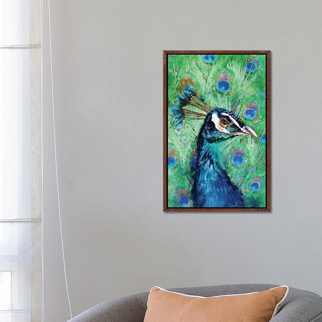 Pfau von Louise Goalby - Galerie-umwickelte Leinwand Giclée auf Leinwand