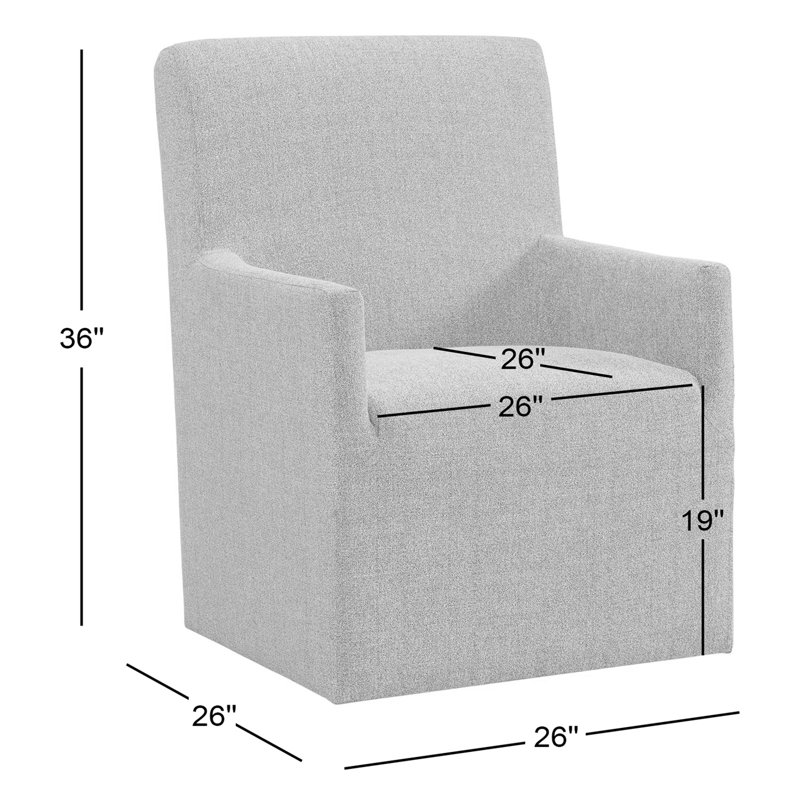 Chaise avec accoudoirs recouverte de tissu d'ameublement gris Sinclair