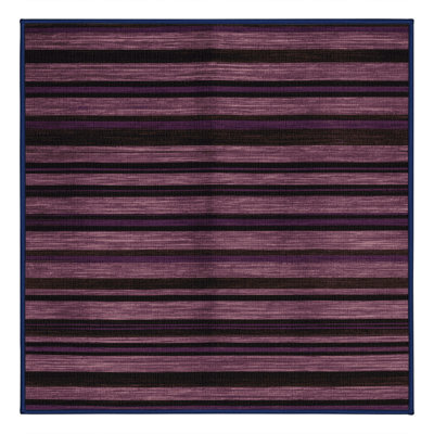 Machine Washable Horizontal Stripes Black Area Rug
