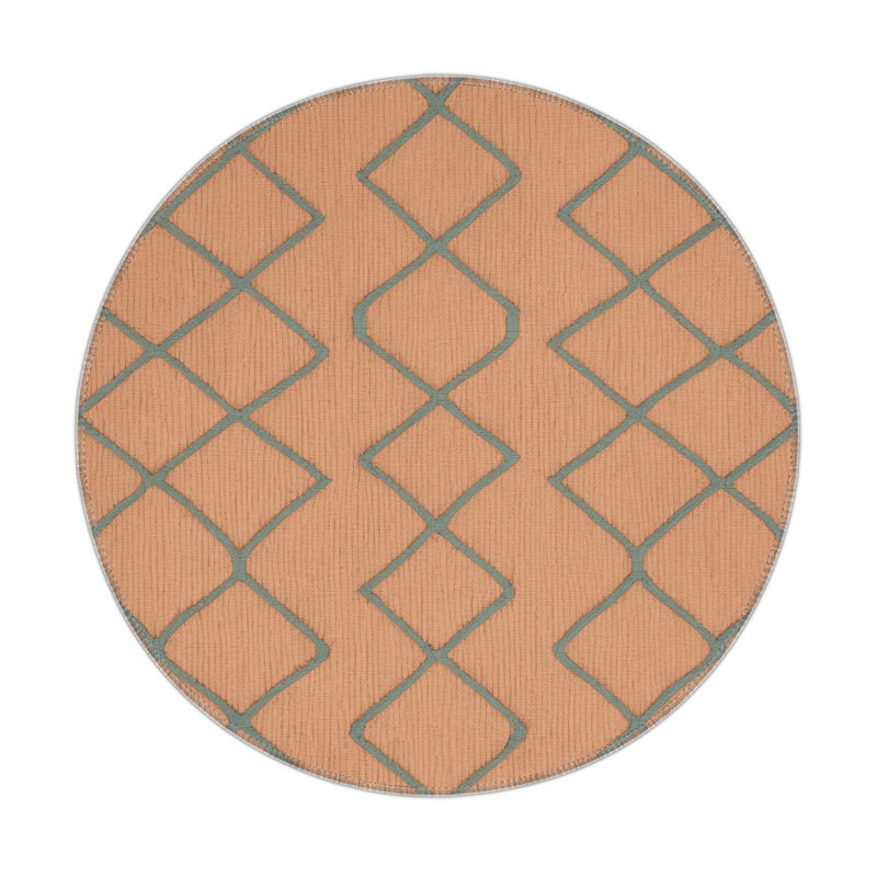 Tapis brun intérieur et extérieur Trellis, Rond 5 pi