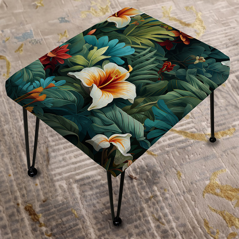 Rainforest Radiance Tropical Pattern - Tropical Rectangle Ottoman