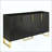 Modern Sideboard With Four Doors, Metal Handles & Legs And Adjustable Shelves Kitchen Cabinet-382872804