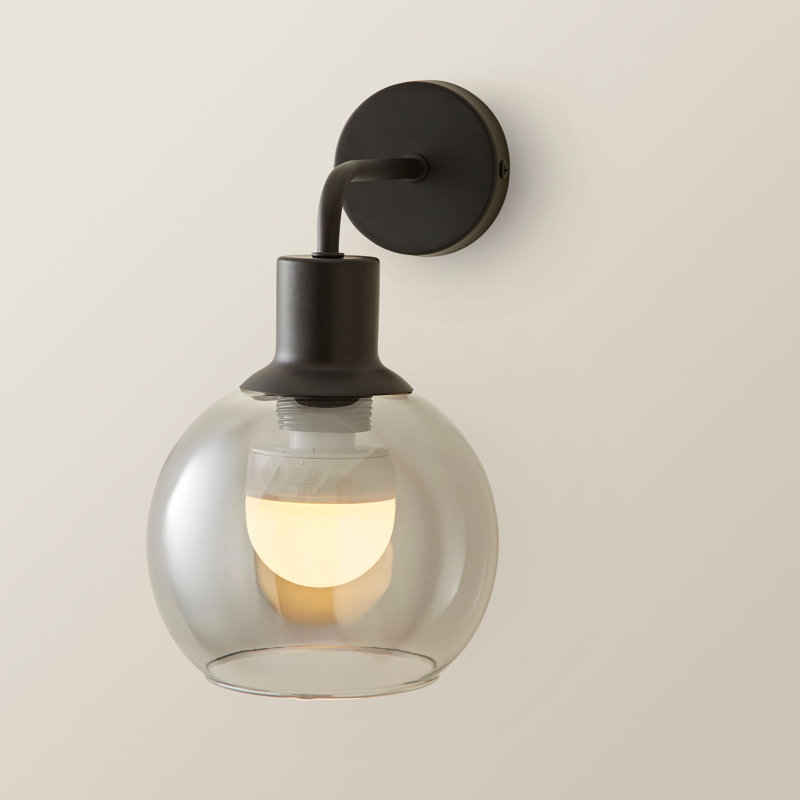 Dejuane Flush Mounted Sconce, Black, Grey
