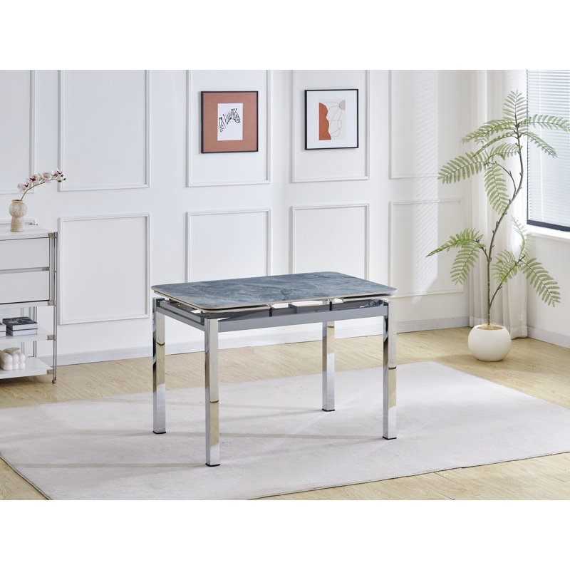 Stone Top Metal Base Dining Table