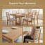 Ensemble de table de salle à manger extensible 7 pièces avec 6 chaises rembourrées-1233248586