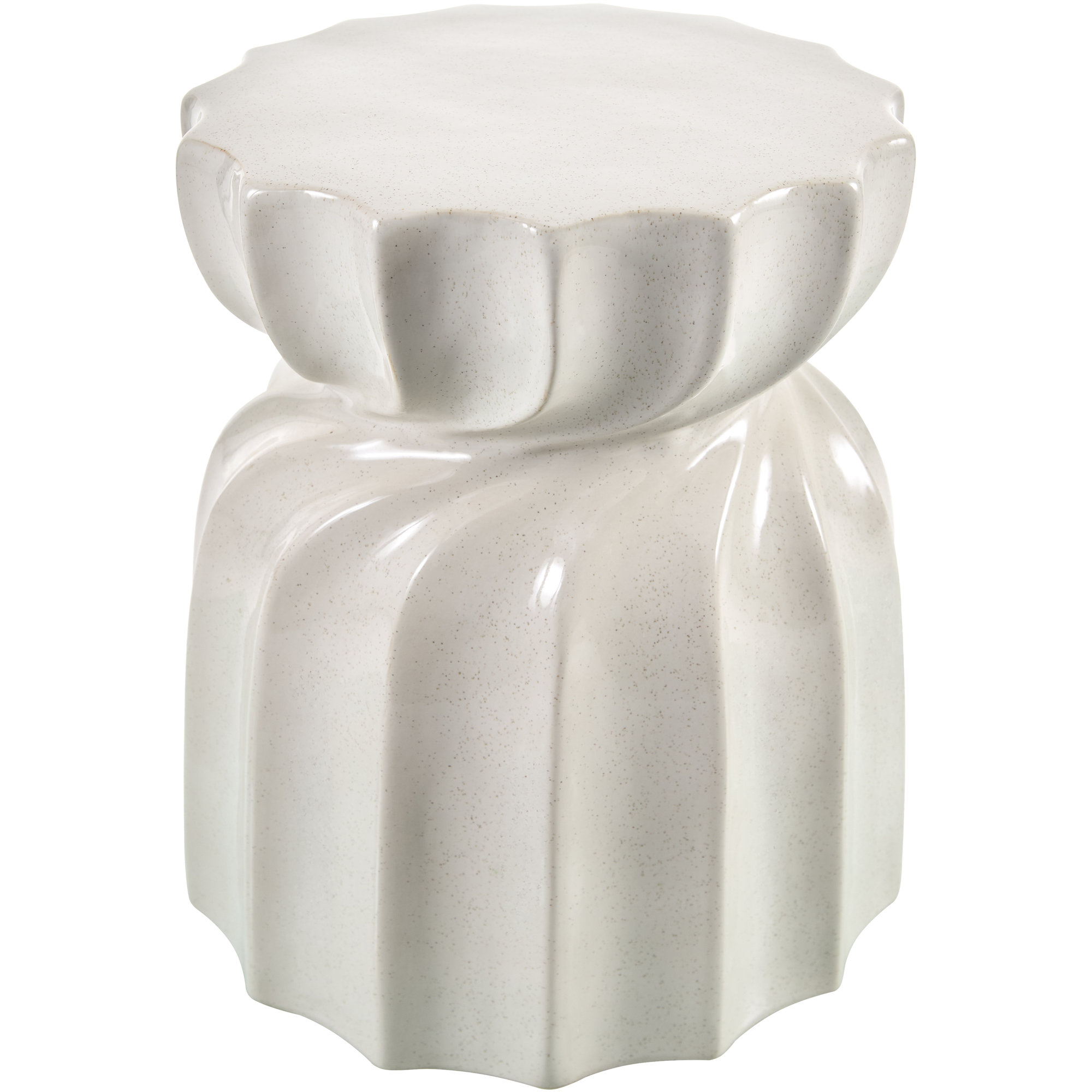 Stonesfield Ceramic Accent Stool, Cream