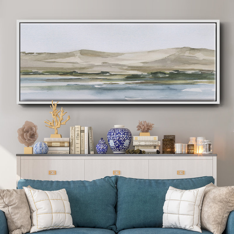 «Desert Mountains II», toile encadrée de qualité supérieure - prête à être accrochée, H 12 po x l 30 po x P 1,5 po