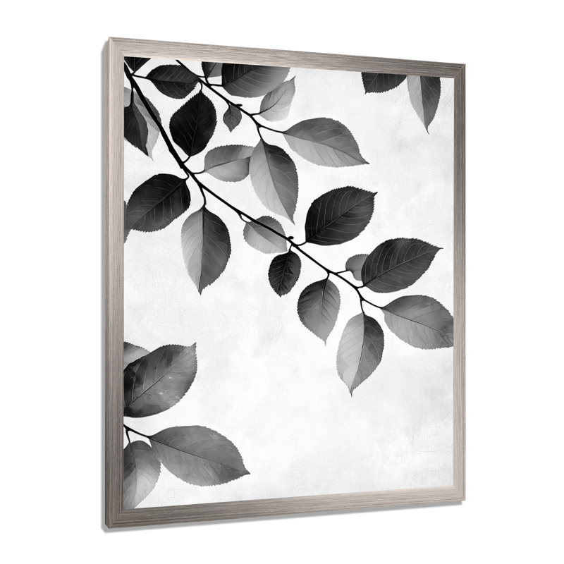 Glenwood - art mural floral, H 44 po x l 34 po, Picture Framed, Argent argent