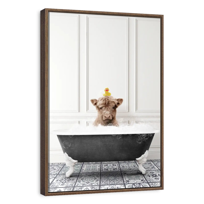 Bain à bulles Highland, Cadre flottant noyer, 21 po x 31 po