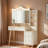 Foldable Three-Sided Mirror Storage Vanity Desk With Lights And USB Power Strip