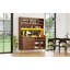 Modern Highboard with Adjustable Shelves & LED Lights, Freestanding Tall Cabinet with Wine Rack for Living Storage-124901718