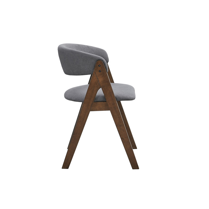 Ensemble de 2 chaises d'appoint Keiki en tissu gris et finition noyer