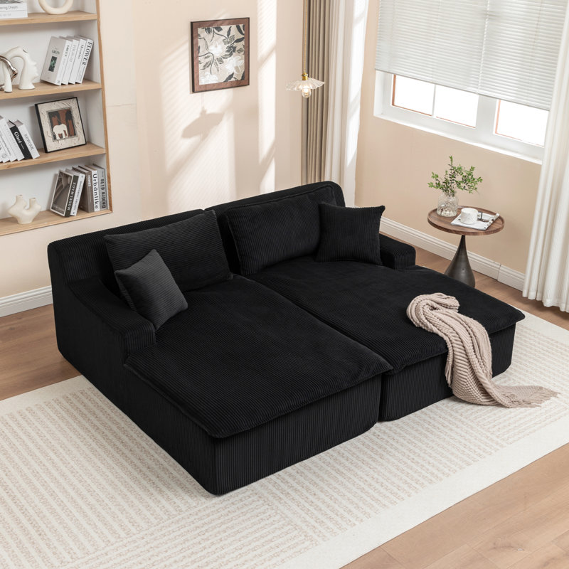 Fauteuil-lit rembourré Chaise longue, Noir