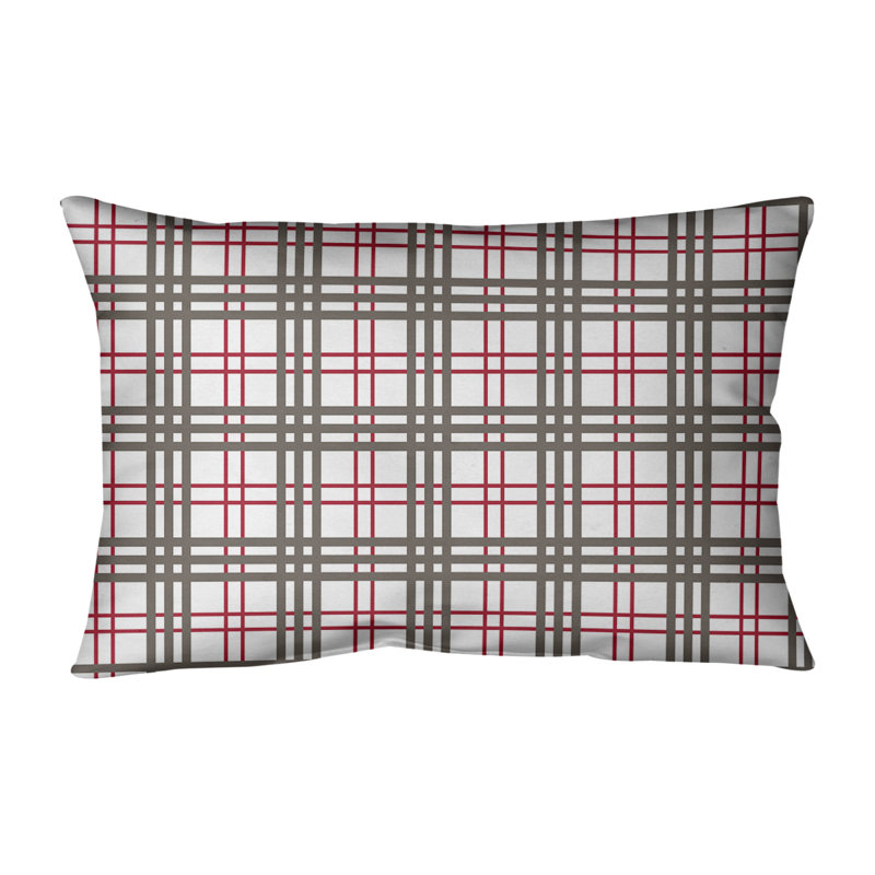 Housse de coussin Luxury Tampa Bay, Blanc / rouge / étain, Cuir / Suède