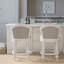 Tabouret de bar à hauteur de comptoir de 26 po, pivotant à 180 degrés, rembourré à dossier, structure blanche et tabouret pivotant à finition grise avec design, siège, dossier rembourré