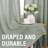 Linen Curtains for Living Room 2 Panels Back Tab Loop Pocket Textured Light Filtering Semi Sheer Rustic Farmhouse Boho Curtain for Bedroom , Sea Grass-16304808-16304813