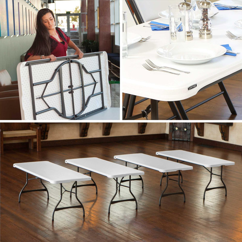 72'' Rectangular Portable Banquet Table, White