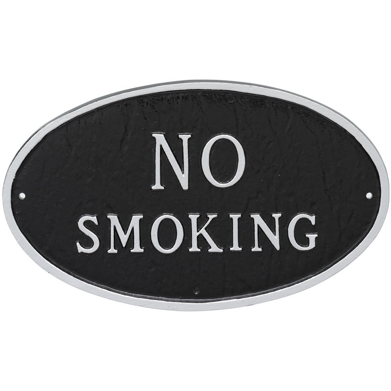 Plaque de jardin sans fumée, Noir / argent, H 8,5 po x l 13 po x P 0,25 po