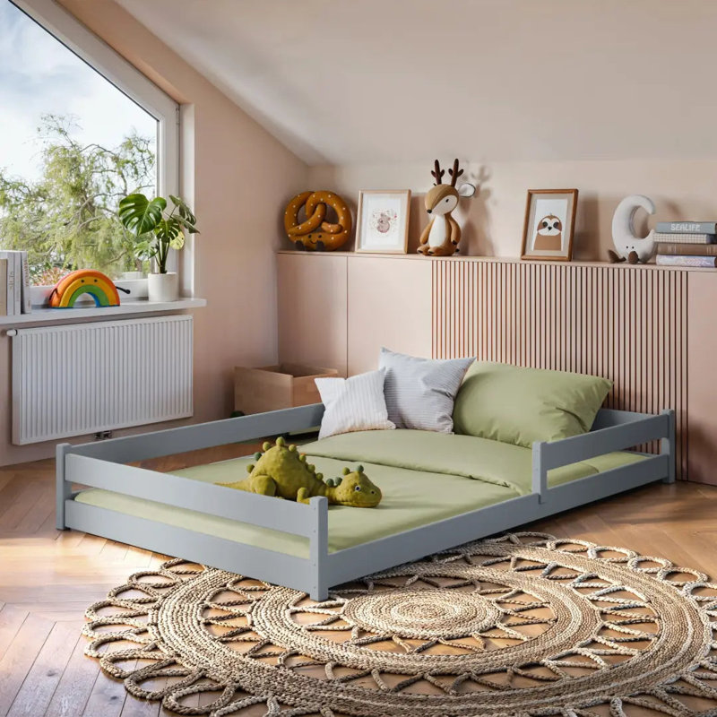 Small Double (4') Platform Bed Frame, Grey