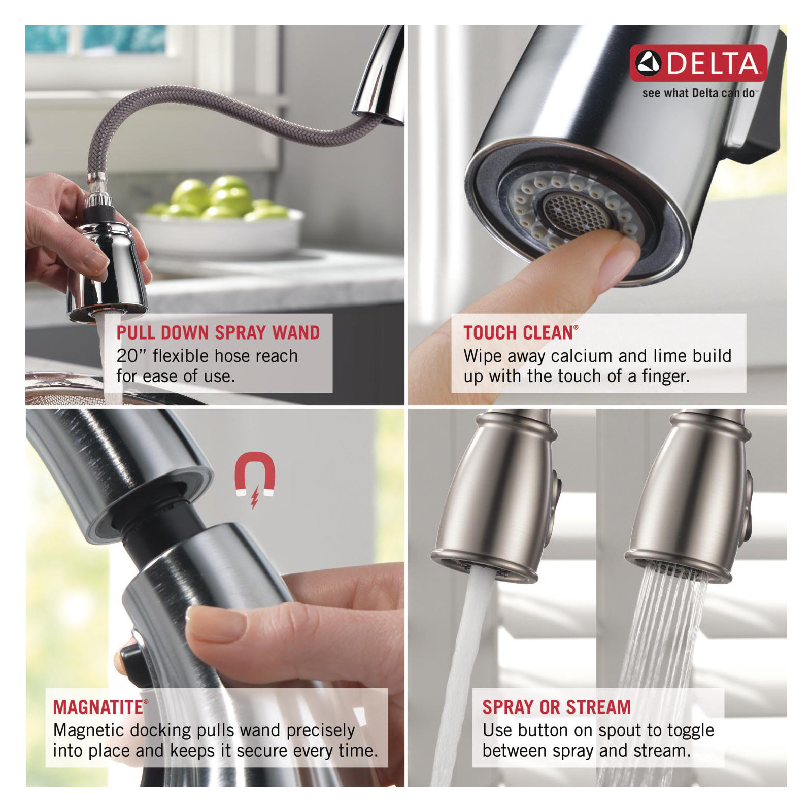 Pivotal Pull Down Sprayer Kitchen Sink Faucet, Single Handle Kitchen Faucet, Matte Black