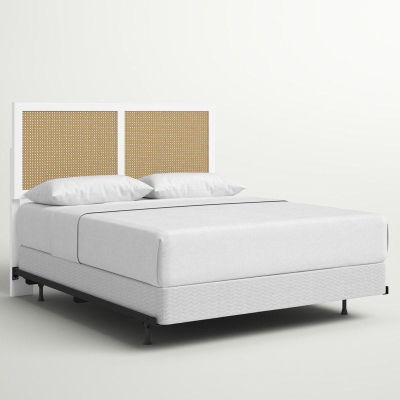 Grand lit plateforme Marcell, Blanc, Double/grand