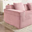 Canapé d'angle modulaire moderne 3 places en velours côtelé rose, en forme de U, avec coussins décoratifs et 2 poufs amovibles - Rose