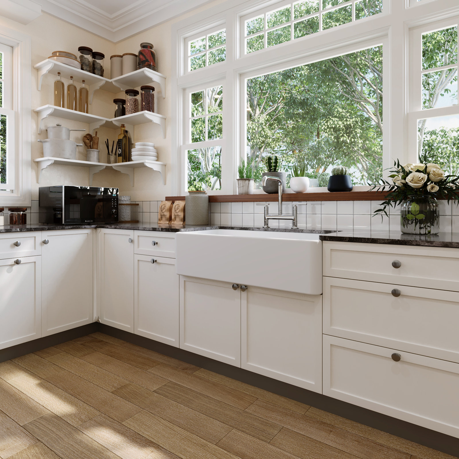 Grove 36" Fireclay Farmhouse Kitchen Sink, White
