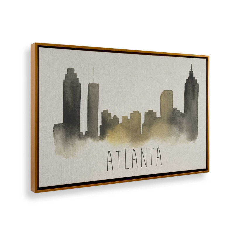 Silhouette d'Atlanta, Polished Gold, H 20,75 po x l 30,75 po, Cadre flottant