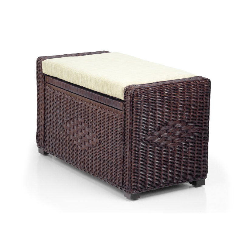 Adero 32" Wide Rectangle Storage Ottoman, Dark Brown