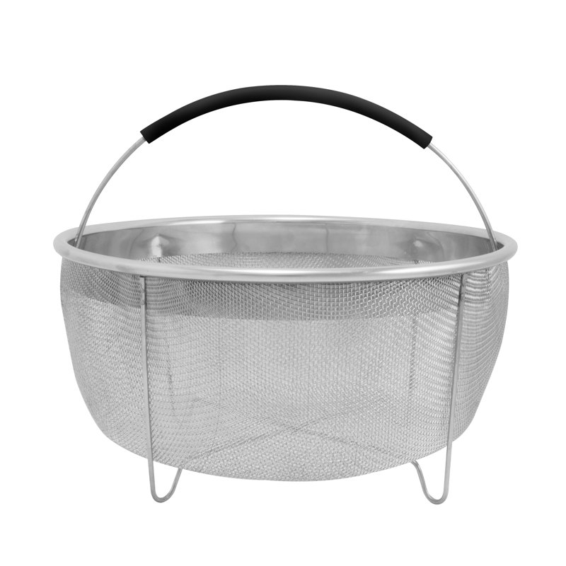 ExcelSteel 3.75 Qt Red Stainless Steel Strainer Basket