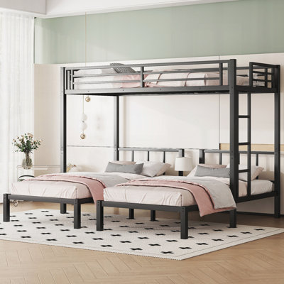 Twin over Twin & Twin Beds for 3, Twin XL over Twin & Twin Bunk Bed Metal Triple Bed