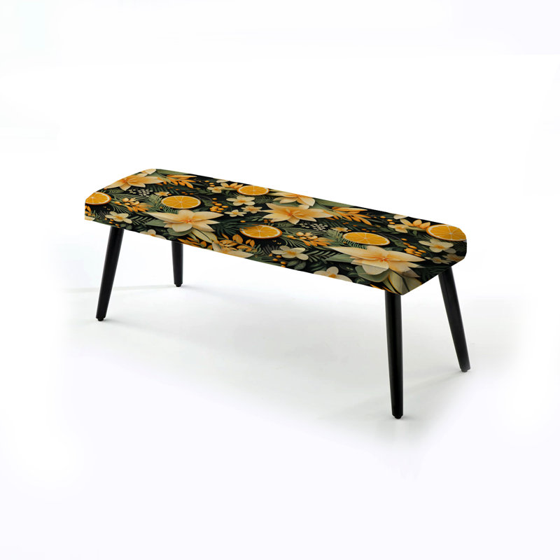 Mango Tango - motif tropical - banc rembourré noir Tropical