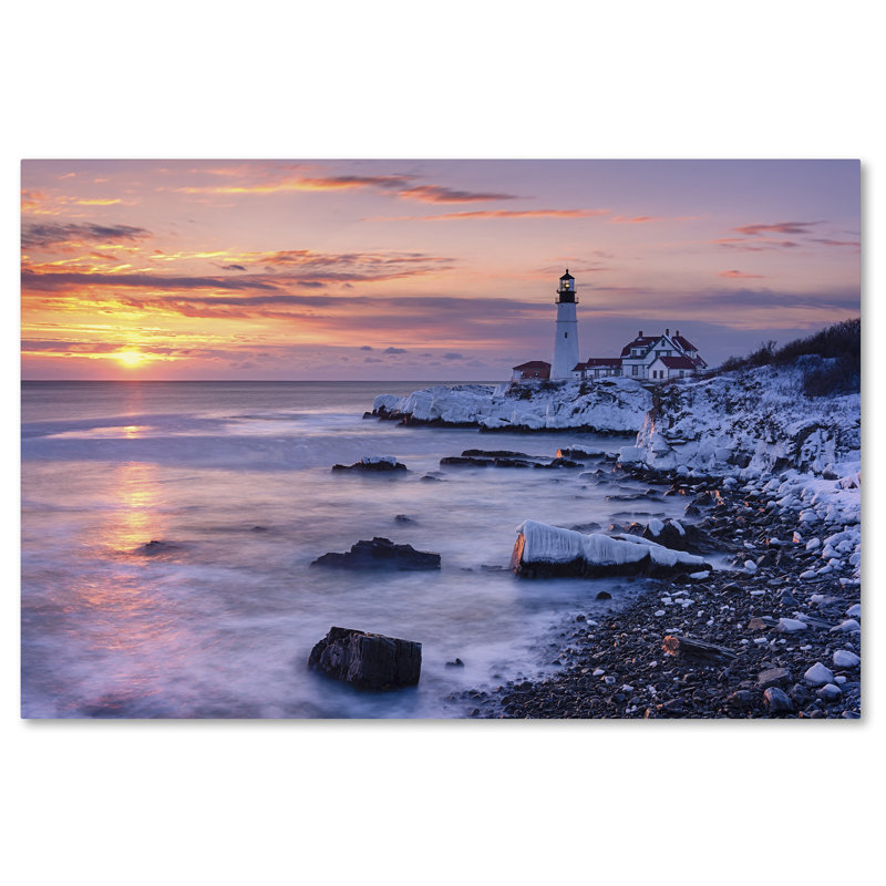 "winter lights" par michael blanchette, reproduction de photo sur toile tendue, H 12 po x l 19 po x P 2 po