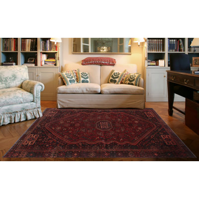 Keirstin One-of-a-Kind 4'10" X 8'0" 1980s Wool Area Rug in Burgundy