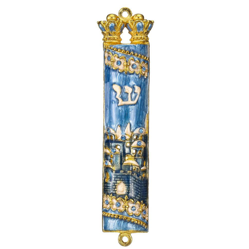 Mezuzah bleu jérusalem city, Bleu