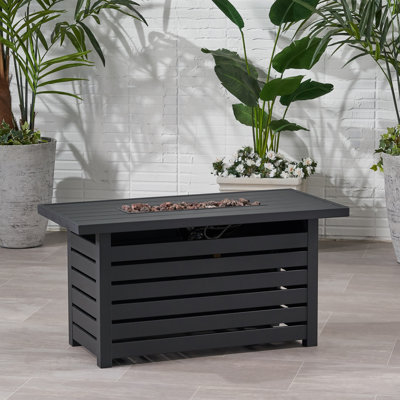 Fernon Rectangle Iron Propane Smokeless Fire Pit