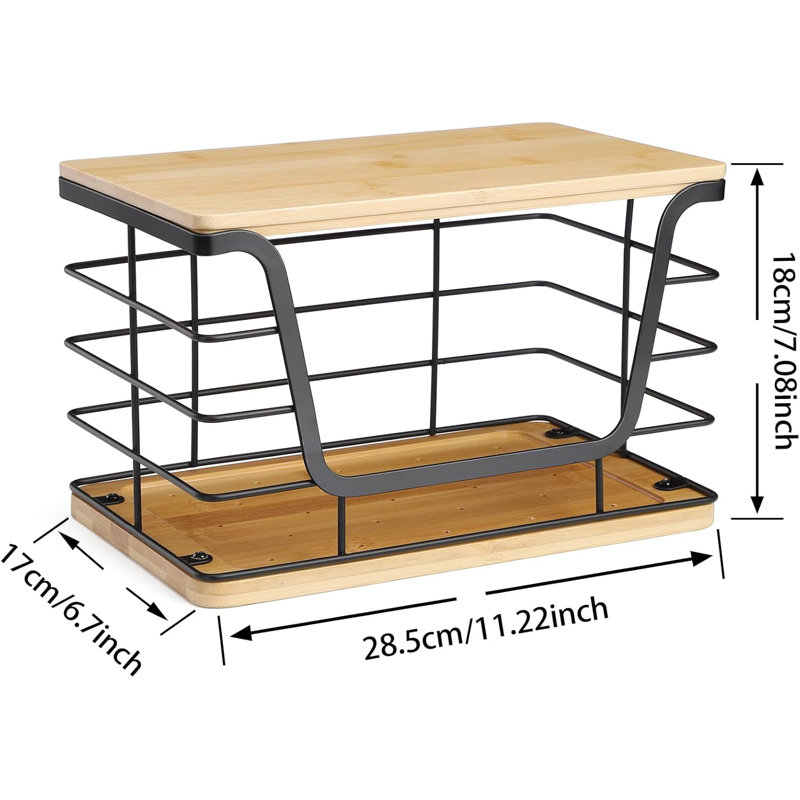 Extra Large Wall-mount Trash Bag Dispenser With Bamboo Top