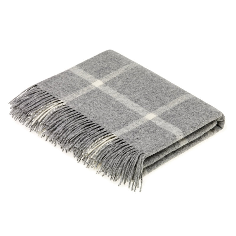  Jeté en laine mérinos, Gris