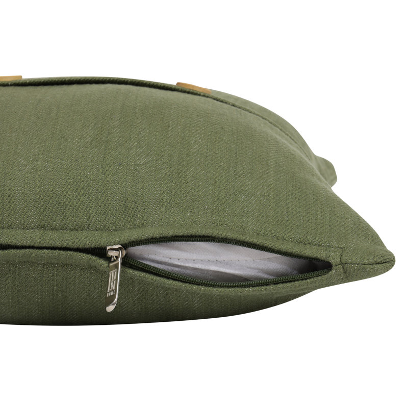 Coussin en coton South Hampton, Vert forêt, 18 po x 18 po, Housse de coussin seulement - sans coussin