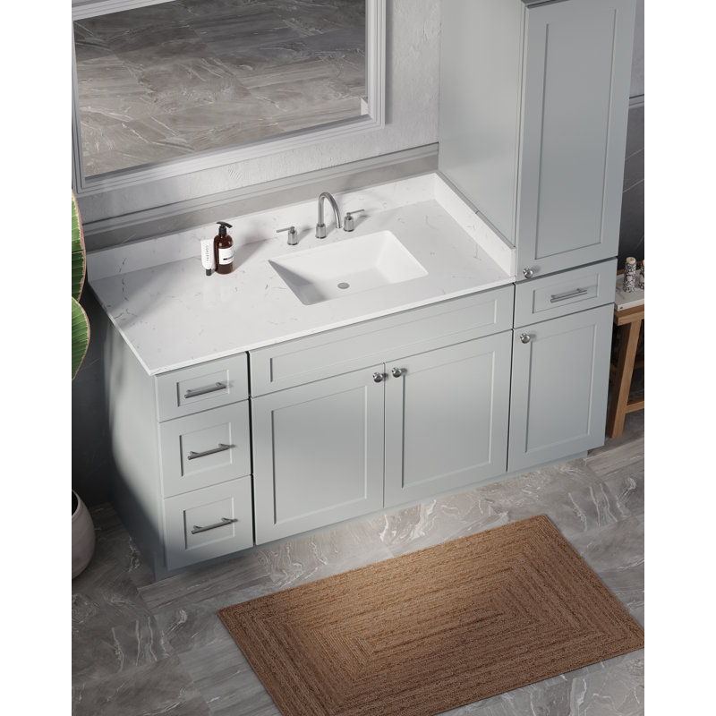 Meuble-lavabo simple 63 po Disar, Gris