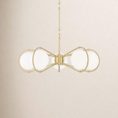 5 - Light Metal Dimmable Geometric Chandelier