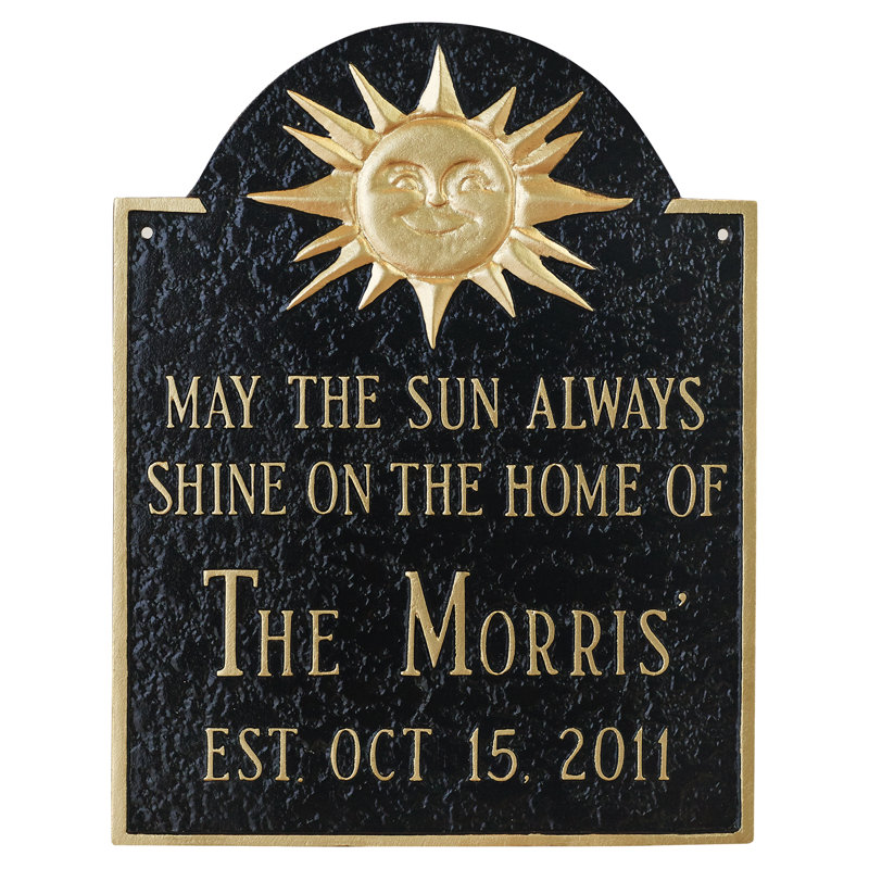 Metal Astrology & Stars Garden Plaque, Black/Gold, Wall
