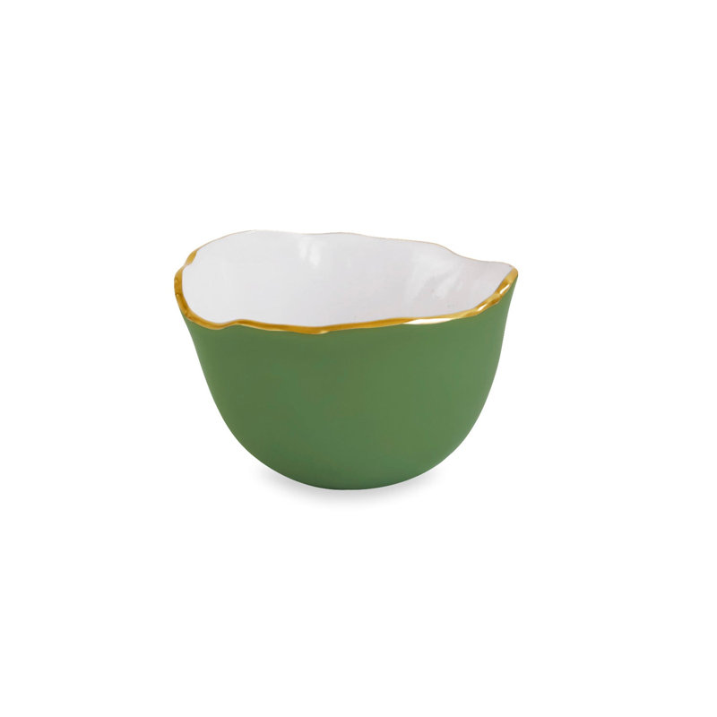 Petit bol Encanto Osaka, Blanc / vert feuille