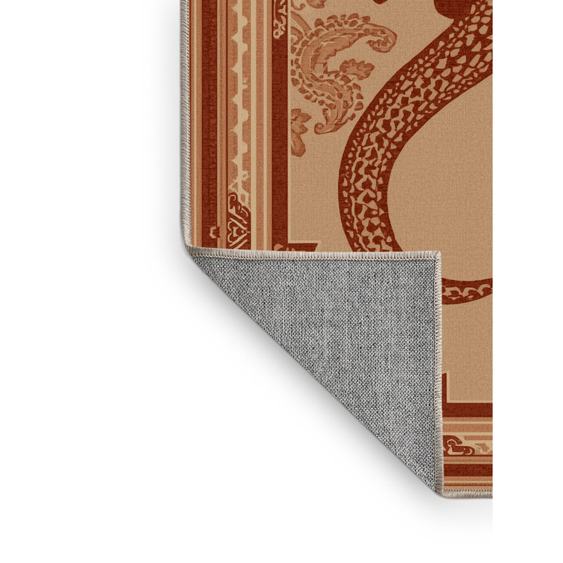 Tapis oriental brun lavable à la machine Pavnesh, 7 x 9