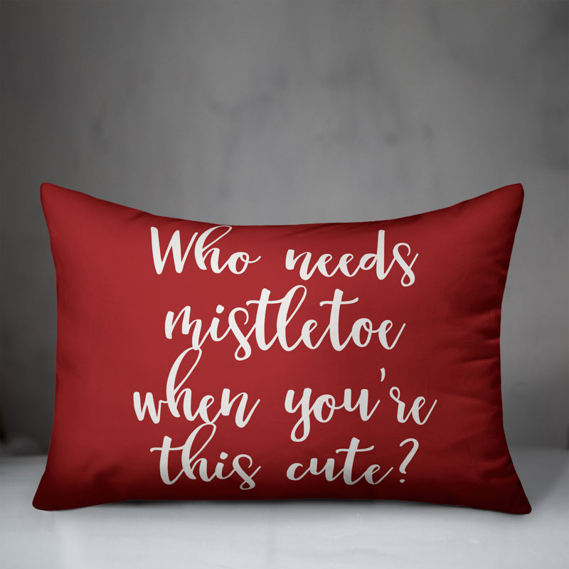  Qui a besoin de gui quand vous êtes cet oreiller lombaire mignon, Rouge
