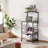 Kitchen Bakers Rack On Wheels Microwave Stand Kitchen Cart, Rolling Coffee Bar Cart With 6 S-Side Hooks And Adjustable Feet, Utility Storage Shelf