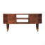 Console média en bois massif Jetson Curve, brun avec 4 tiroirs, 2 tablettes